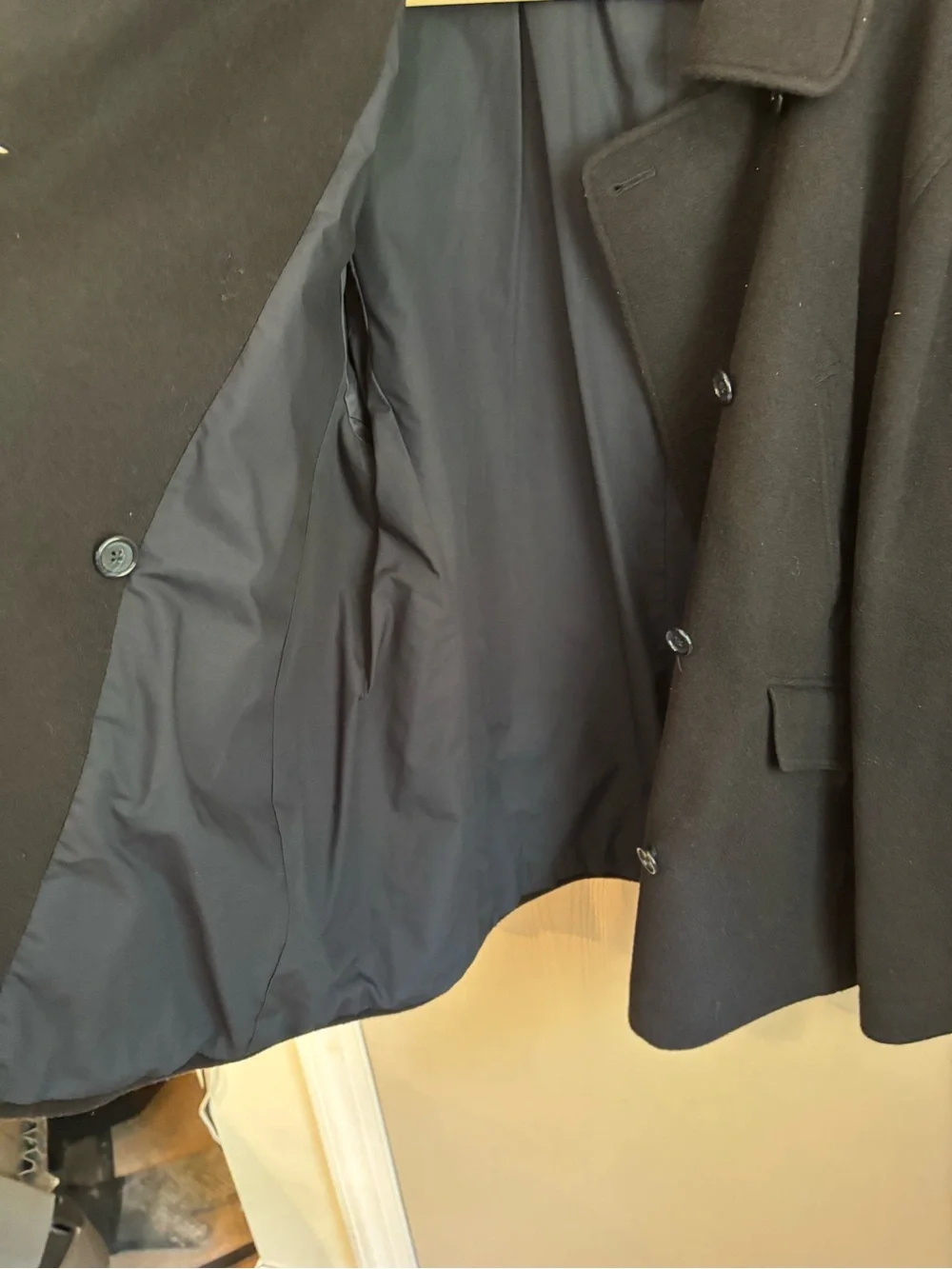 J.Crew Classic Black Wool Peacoat XL - Picture 6 of 7